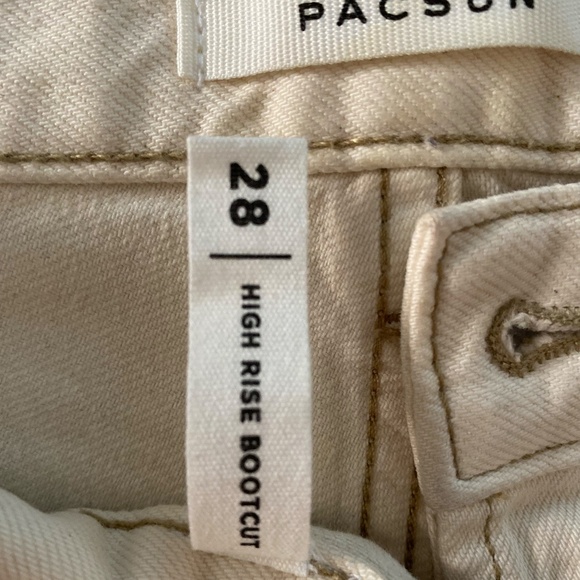PacSun High Rise Cream Bootcut Jeans - Picture 3 of 3
